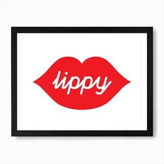 Red And White Lippy Lips Art Print