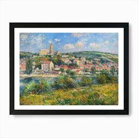 Lakeview Tranquility Painting Inspired By Paul Cezanne Art Print