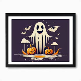 Ghost halloween painitng 02 Art Print