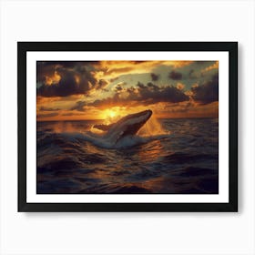 Sunset Humpback Whale Art Print