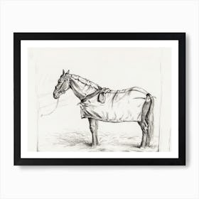 Horse Standing In Stable With Blanket, Jean Bernard Art Print