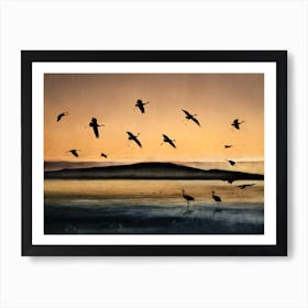 Fly In At Sunset Art Print