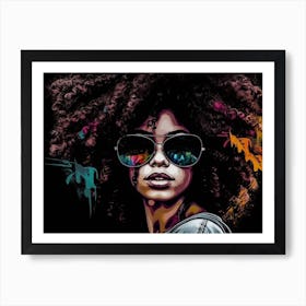 Girl With Afro Art Print
