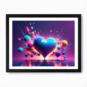 Colorful Heart Creative Art Print Art Print