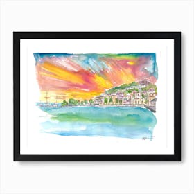 Marigot Waterfront Sunset View Art Print