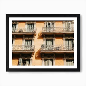 Balconies In Barcelona In Spain Art Print