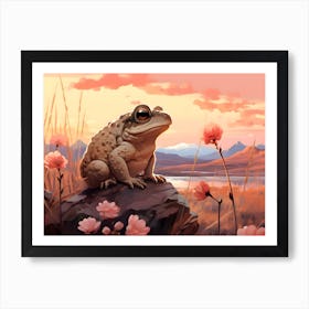 Modern Japandi Toad Art Print