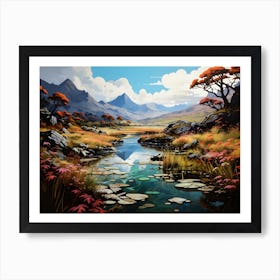 Pastel ink art of The Lake District Art Print