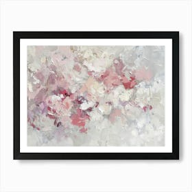 Abstract Of Pink And White Flowers Art Print