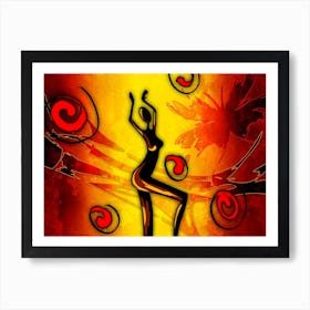 Tribal African Art Illustration In Painting Style 274 Art Print