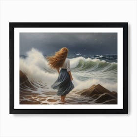 Girl In The Sea Art Print