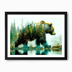 Bear Tracks - Bear In Art Print