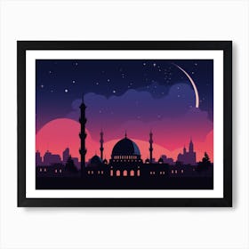 Islamic City At Night Art Print Art Print