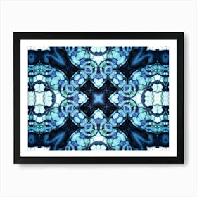 Alcohol Ink And Digital Processing Blue Pattern 1 Art Print