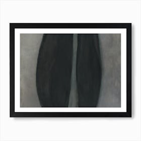 Two Black Abstract Shapes Art Print