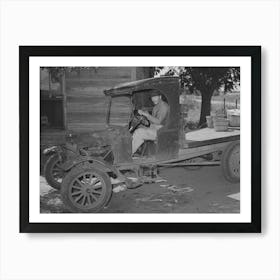 Tenant Farmer In Truck After Returning From Market In Muskogee, Oklahoma By Russell Lee Art Print