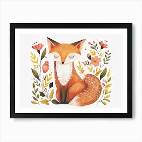 Little Floral Fox 4 Art Print