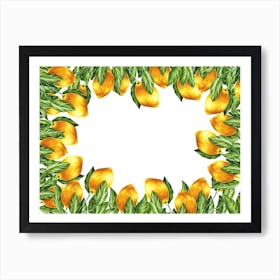 Hand drawn Lemons frame Art Print