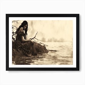 Drizzle - Woman By The Water Art Print