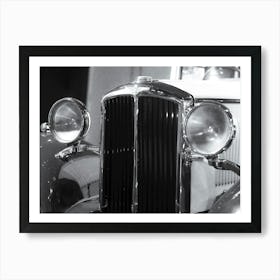 Black And White Vintage Car 1 Art Print