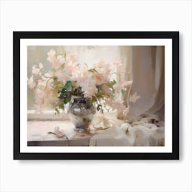 Roses In Vase Oil Painting Art Print