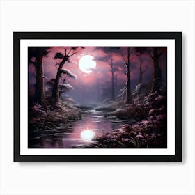 Lunar Blossom Glen Art Print