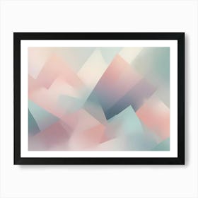 Abstract Image Of A Mountain Range With A Soft, Blurred, Pastel Color Gradient 1 Art Print