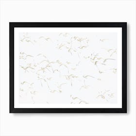 Seagulls Flying Over Beach Art Print