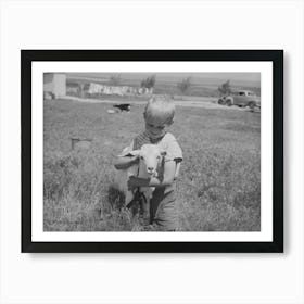 Son Of Mr Browning With His Pet Goat, Mr Browning In A Fsa (Farm Security Administration) Rehabilitation Borrower Art Print