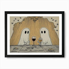 Ghosts Drinking Wine Art Print