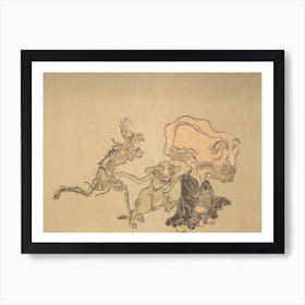 Night Parade of A Hundred Demons Kawanabe Kyosai Vintage Japanese Woodblock Print Yokai 21 Art Print