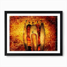 Tribal African Art Illustration In Painting Style 191 Art Print
