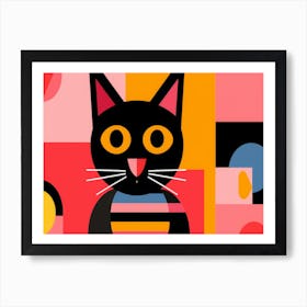 Cat With A Colorful Background Art Print