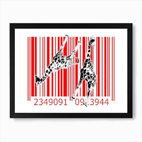 Funny Barcode Animals Art Illustration In Painting Style 109 Art Print