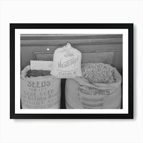 Cane, Corn And Cotton Seed Displayed For Sale For Seed Purposes, These Are The Main Crops Of San Augustine Art Print