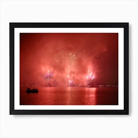 New Years Fireworks, Zurich Lake Art Print
