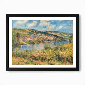 Tranquil Lakeside Refuge Painting Inspired By Paul Cezanne Art Print