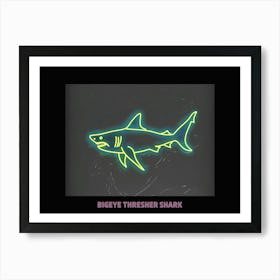 Neon Pink Bigeye Thresher Shark Poster 6 Art Print