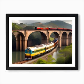 A train passes through the nine-arch bridge in Sri Lanka 3 Art Print