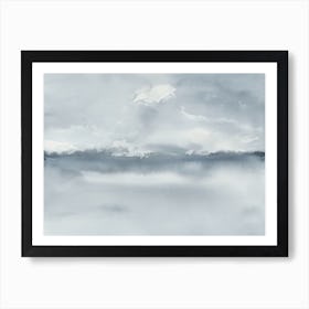 Lake Fog Minimalist Landscape Art Print