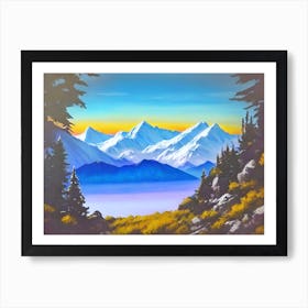 Sunrise Over The Mountains Art Print