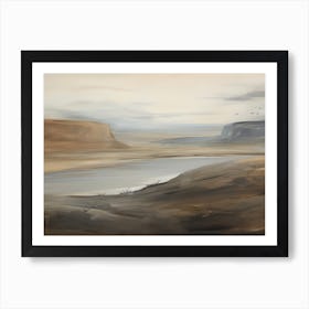 Muted Lake Vintage Painting Art Print