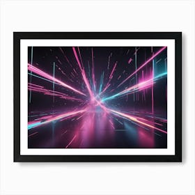 Neon Light Tunnel Art Print