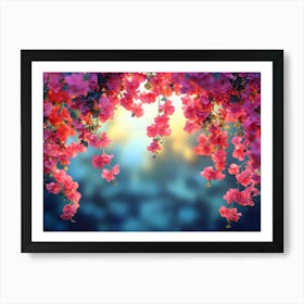 Elegant Colorful with Vibrant Flower Hanging Branches 4 Art Print