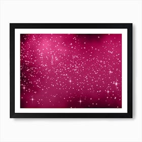 Dark Pink Shining Star Background Art Print