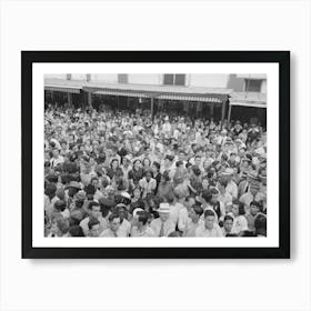 Crowd Of People Waiting For Cajun Band Contest To Begin, National Rice Festival, Crowley, Louisiana By Russell Lee Art Print