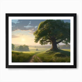 Tree In A Field Art Print