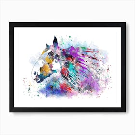 Indian Woman With Horse Watercolor Art Print