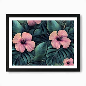 Wallpaper Tropical Hibiscus Art Print