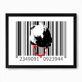 Funny Barcode Animals Art Illustration In Painting Style 087 Art Print